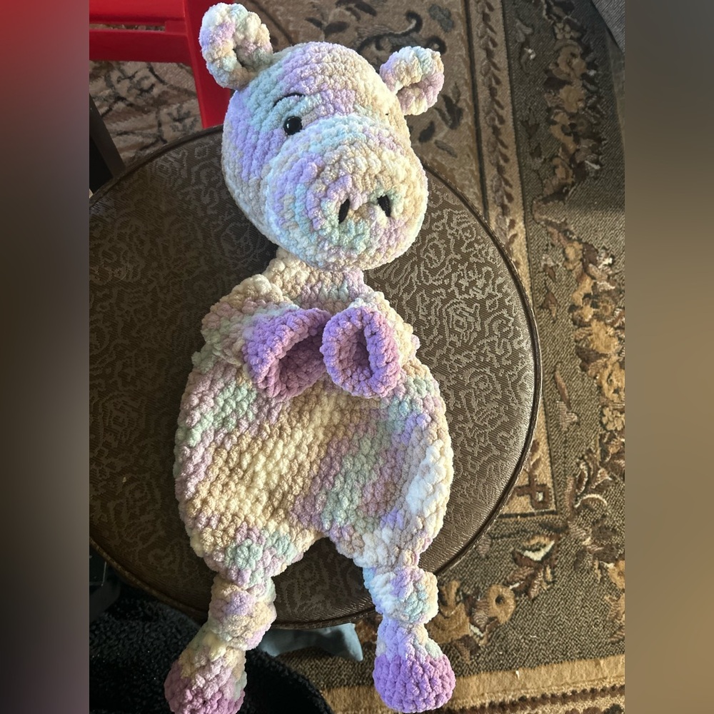 Pastel Plush Hippo Toy